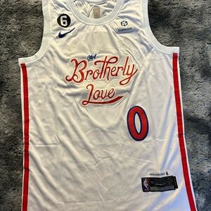 Philadelphia 76ers Tyrese Maxey White Jersey Size Large